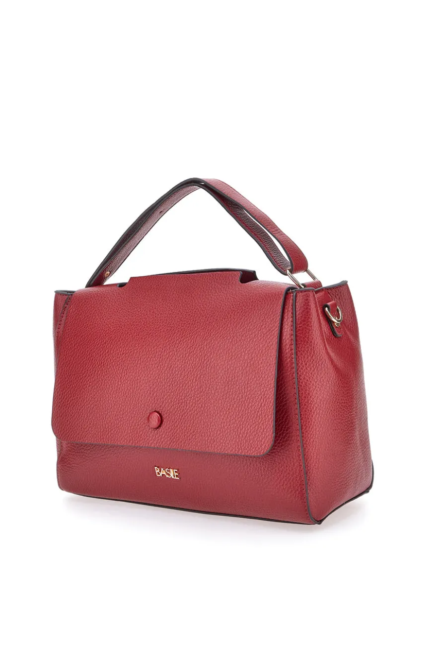 Burgunder Handtasche mit Schultergurt und Innentaschen Basile CLASS BA1275DOLL