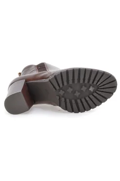 Cafè Cost 16807220 Braune Stiefeletten mit elastischen Seiten und breitem Absatz