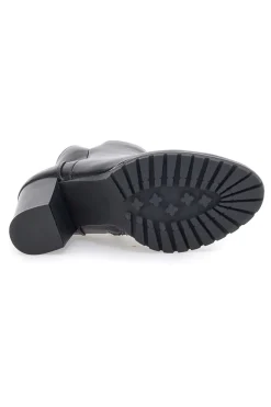 Cafè Cost 16807213 Schwarze Stiefeletten mit breitem Absatz und Profilsohle