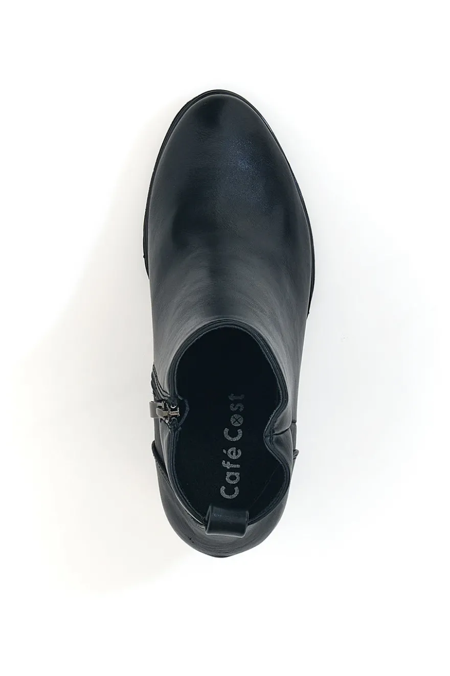 Cafè Cost 16807213 Schwarze Stiefeletten mit breitem Absatz und Profilsohle