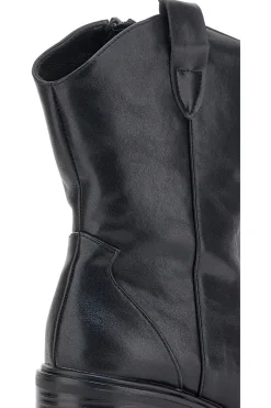 Café Cost 70295T06 Schwarze Texaner-Stiefeletten mit Blockabsatz