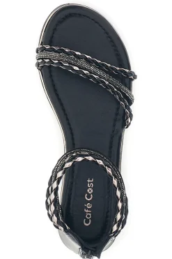 Cafe' cost RH16 schwarz Riemchensandalen