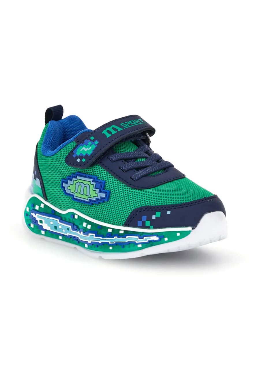 Calzature blu e verdi con luci e strappo M kids MJ6040
