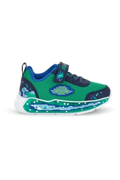 Calzature blu e verdi con luci e strappo M kids MJ6040