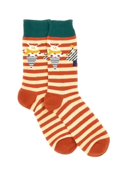 Calzini Mid Calf Arancio Natalizi Crazy Socks 008