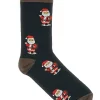Calzini Neri Con Babbo Natale Taglia Unica Natalizi Crazy Socks 018