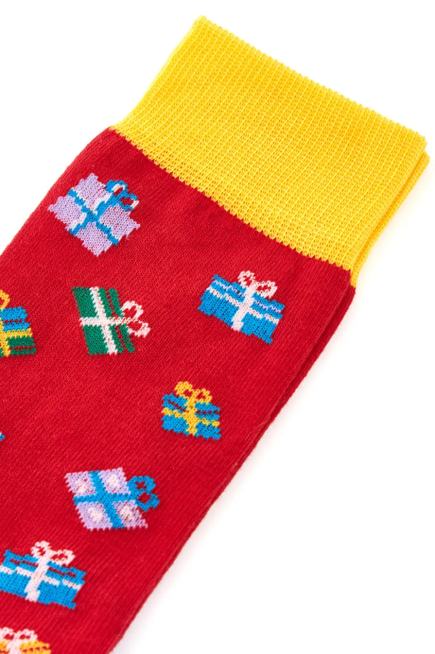 Calzini Rossi Con Regali Taglia Unica Crazy Socks 019
