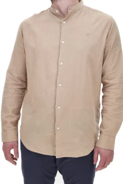 Camicia Beige con Collo Coreana in Misto Lino NO LIMITS MASH009S24