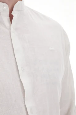 Camicia Bianca con Collo Coreana in Misto Lino NO LIMITS MASH009S24