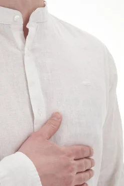 Camicia Bianca con Collo Coreana in Misto Lino NO LIMITS MASH009S24