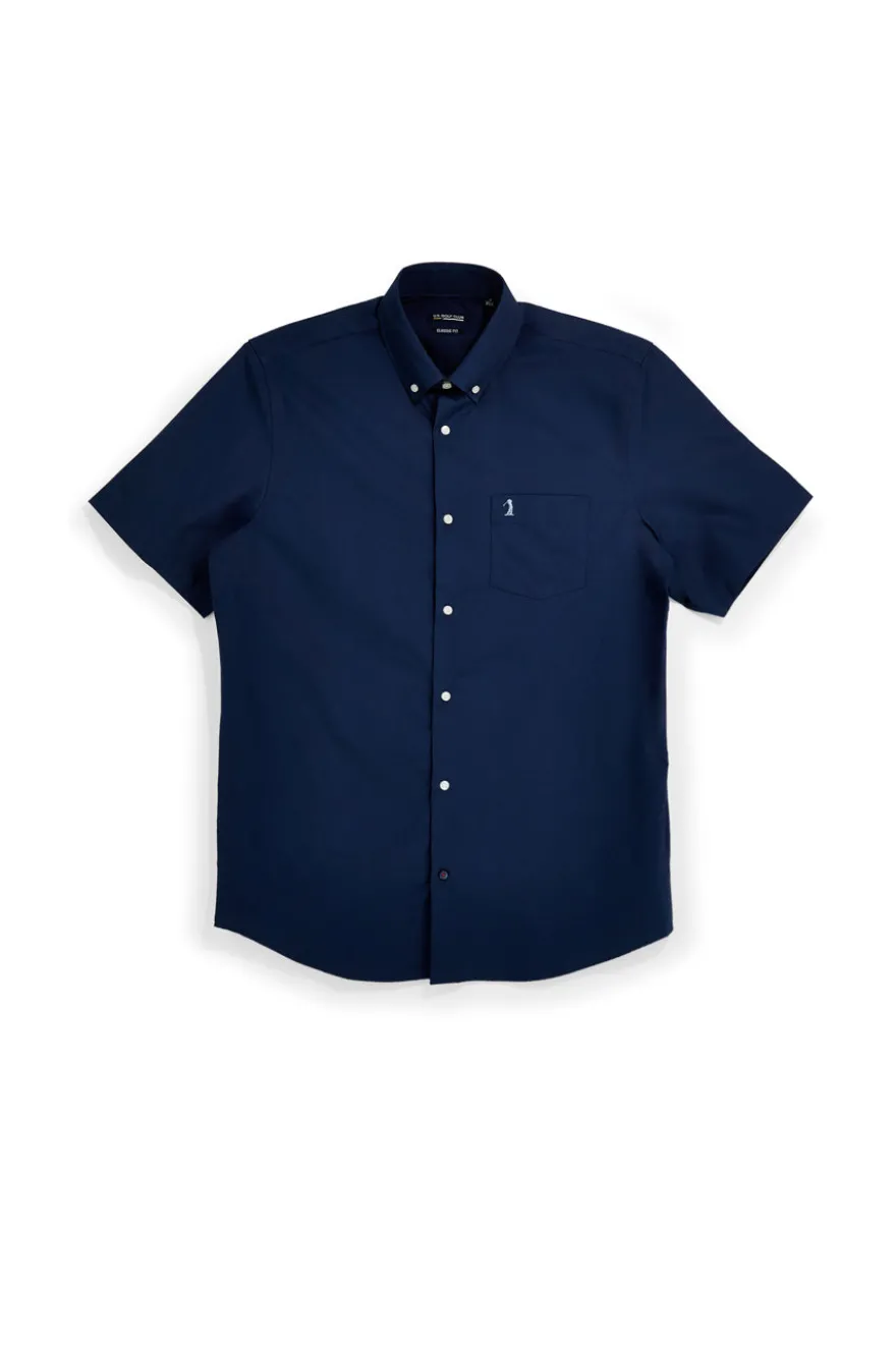 Camicia blu 100% cotone Us golf CA2602