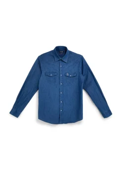 Camicia Denim Blu con Taschini Us Golf CA2614