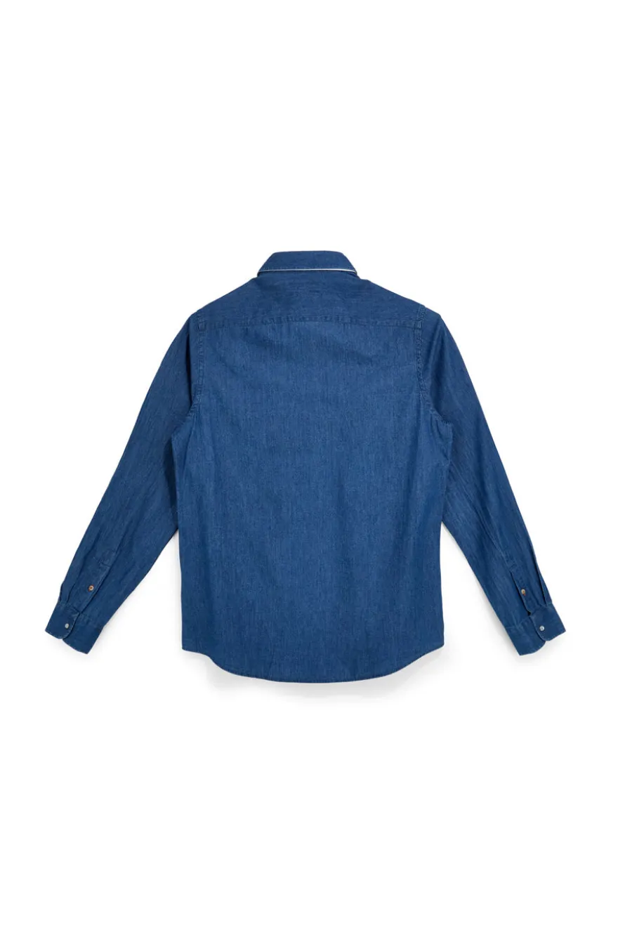 Camicia Denim Blu con Taschini Us Golf CA2614