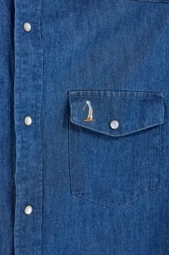 Camicia Denim Blu con Taschini Us Golf CA2614