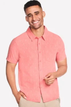 Camicia Skechers The GO WALK Air Printed Short Sleeve Shirt Mattone