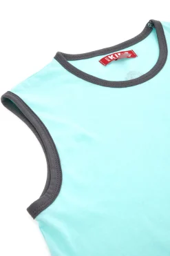 Canotta Azzurra Play It Easy con Smile Grigio PITT KIDS PT-K-T-7022