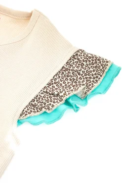 Canotta Beige Con Trama Animalier Pitt Kids PT-K-T-7010