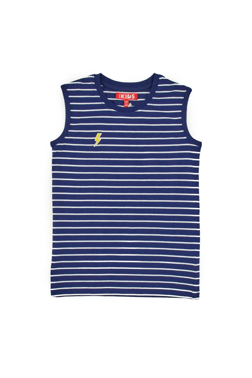 Canotta Blu con Righe Bianche Pitt Kids PT-B-T-05008