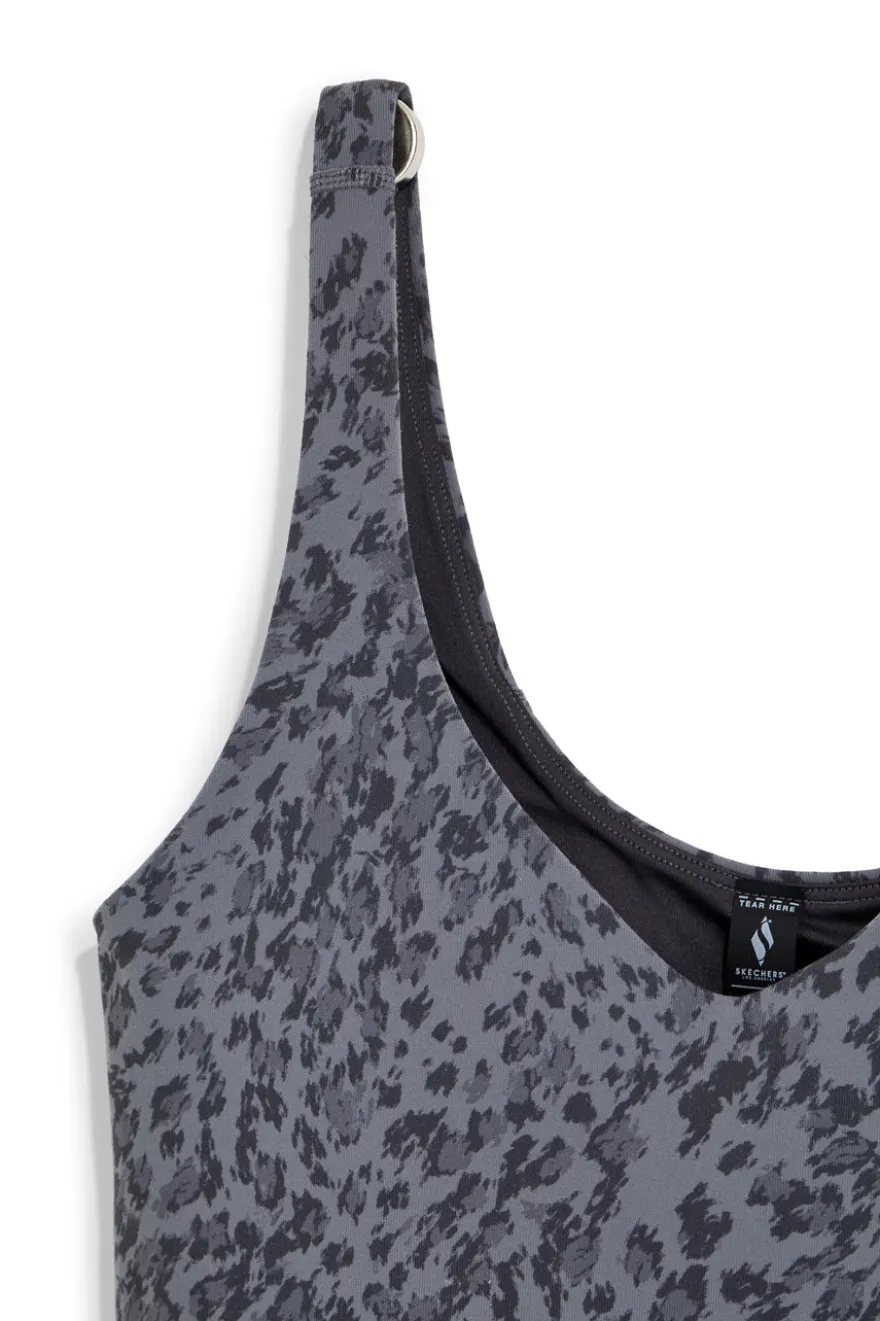 Canotta Grigia con Stampa Animalier e Reggiseno Integrato Skechers TT162