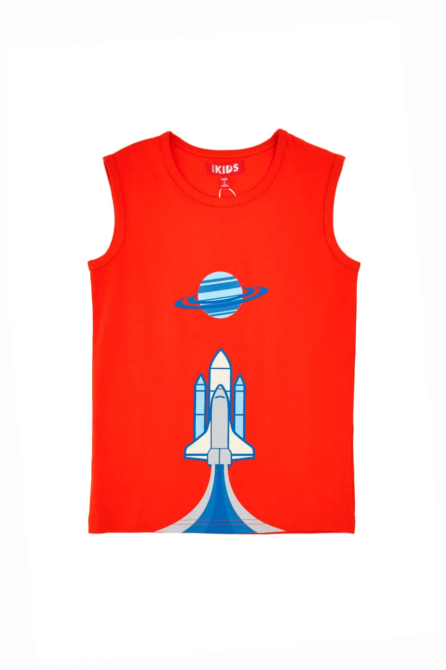 Canotta Rossa con Stampa Pitt Kids PT-B-T-05028