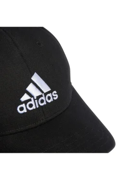 Cappellino con Frontino Nero e Logo Adidas Bianco ADIDAS BBALL CAP COT