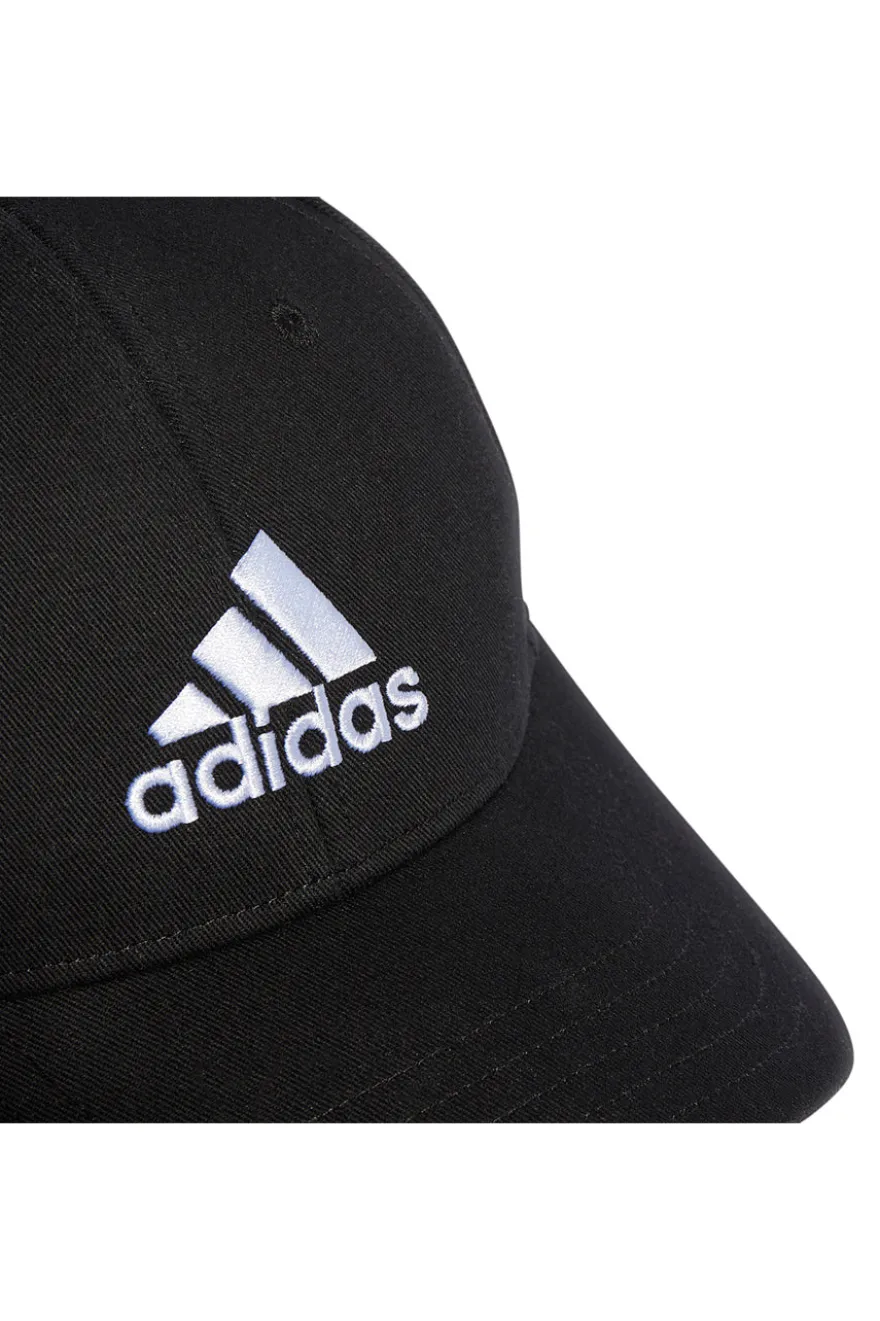 Cappellino con Frontino Nero e Logo Adidas Bianco ADIDAS BBALL CAP COT