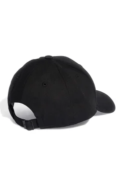 Cappellino con Frontino Nero e Logo Adidas Bianco ADIDAS BBALL CAP COT