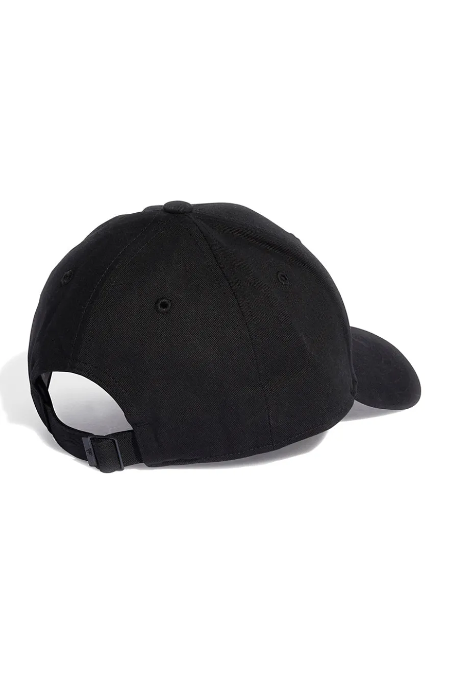Cappellino con Frontino Nero e Logo Adidas Bianco ADIDAS BBALL CAP COT