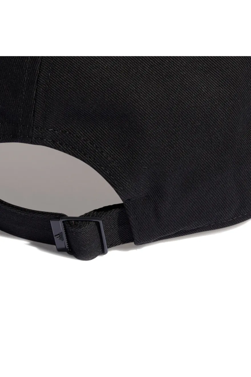 Cappellino con Frontino Nero e Logo Adidas Bianco ADIDAS BBALL CAP COT