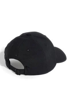 Cappellino nero con visiera curva e logo Adidas JN 6589