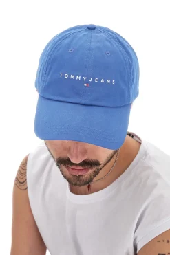Cappello azzurro con logo ricamato Tommy jeans CAP
