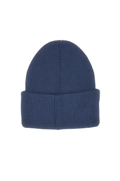 Cappello beanie blu in maglia con logo Tommy Jeans Linear Beanie