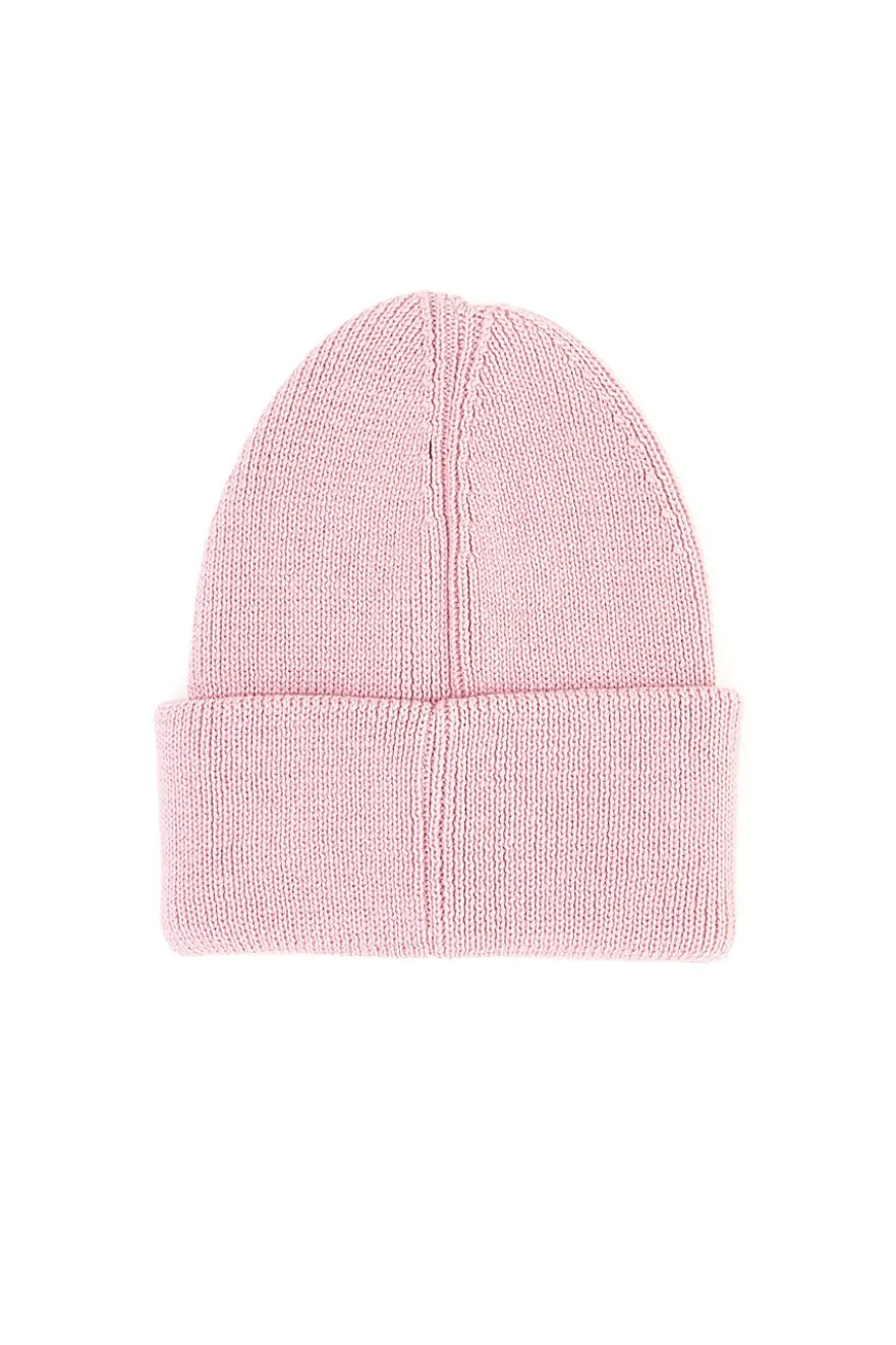 Cappello beanie rosa in maglia con logo Tommy Jeans Linear Beanie