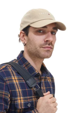 Cappello beige con logo ricamato Tommy jeans CAP
