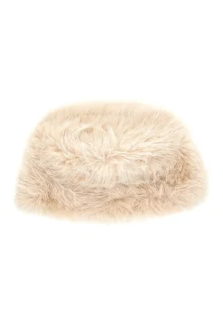 Cappello beige in pelliccia effetto furry Gianmarco Venturi CLASS 63219