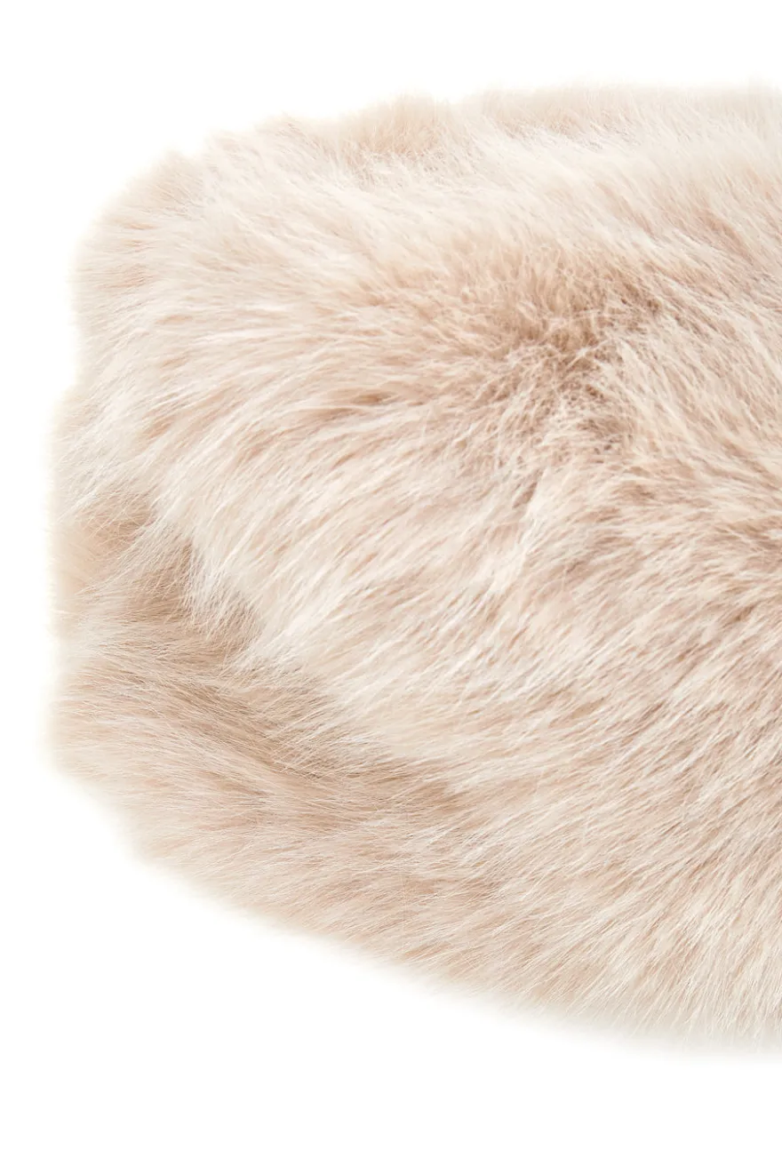 Cappello beige in pelliccia effetto furry Gianmarco Venturi CLASS 63219