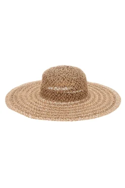Cappello Beige Intrecciato a Tesa Larga Selun beach SUI 261002/A