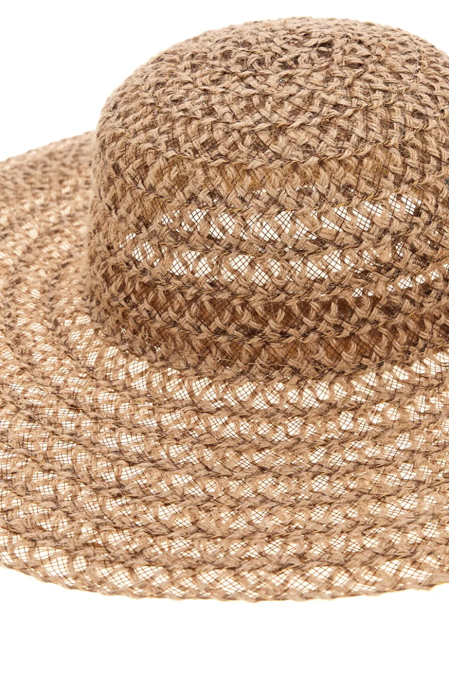 Cappello Beige Intrecciato a Tesa Larga Selun beach SUI 261002/A