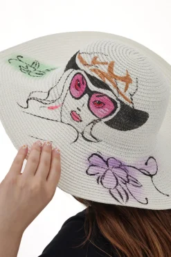 Cappello in Paglia Coveri Collection 230213 Bianco