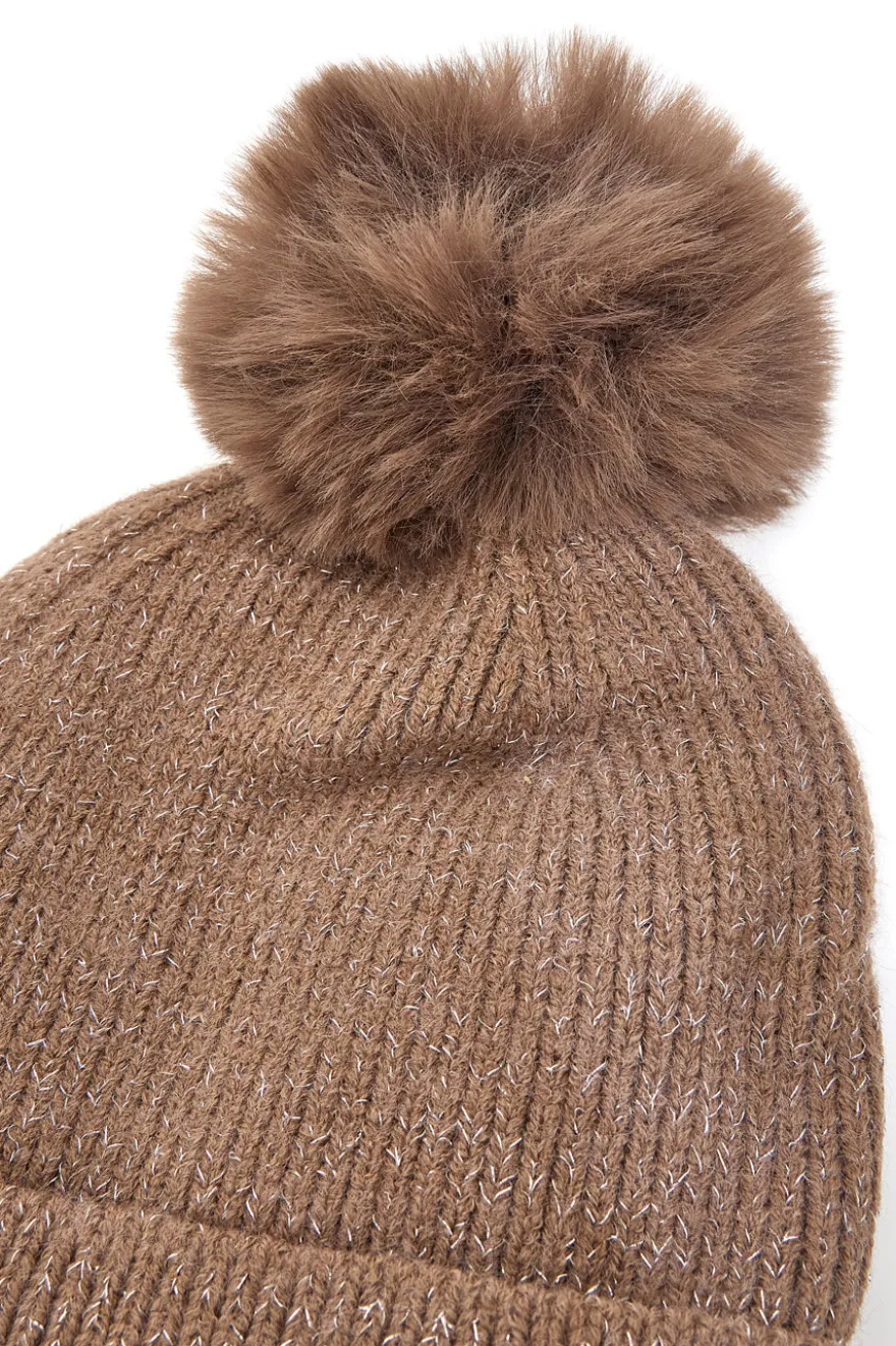 Cappello marrone con pon pon interno caldo GianMarco Venturi CLASS 66469