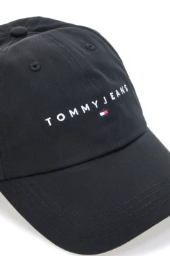 Cappello nero con logo ricamato Tommy jeans CAP