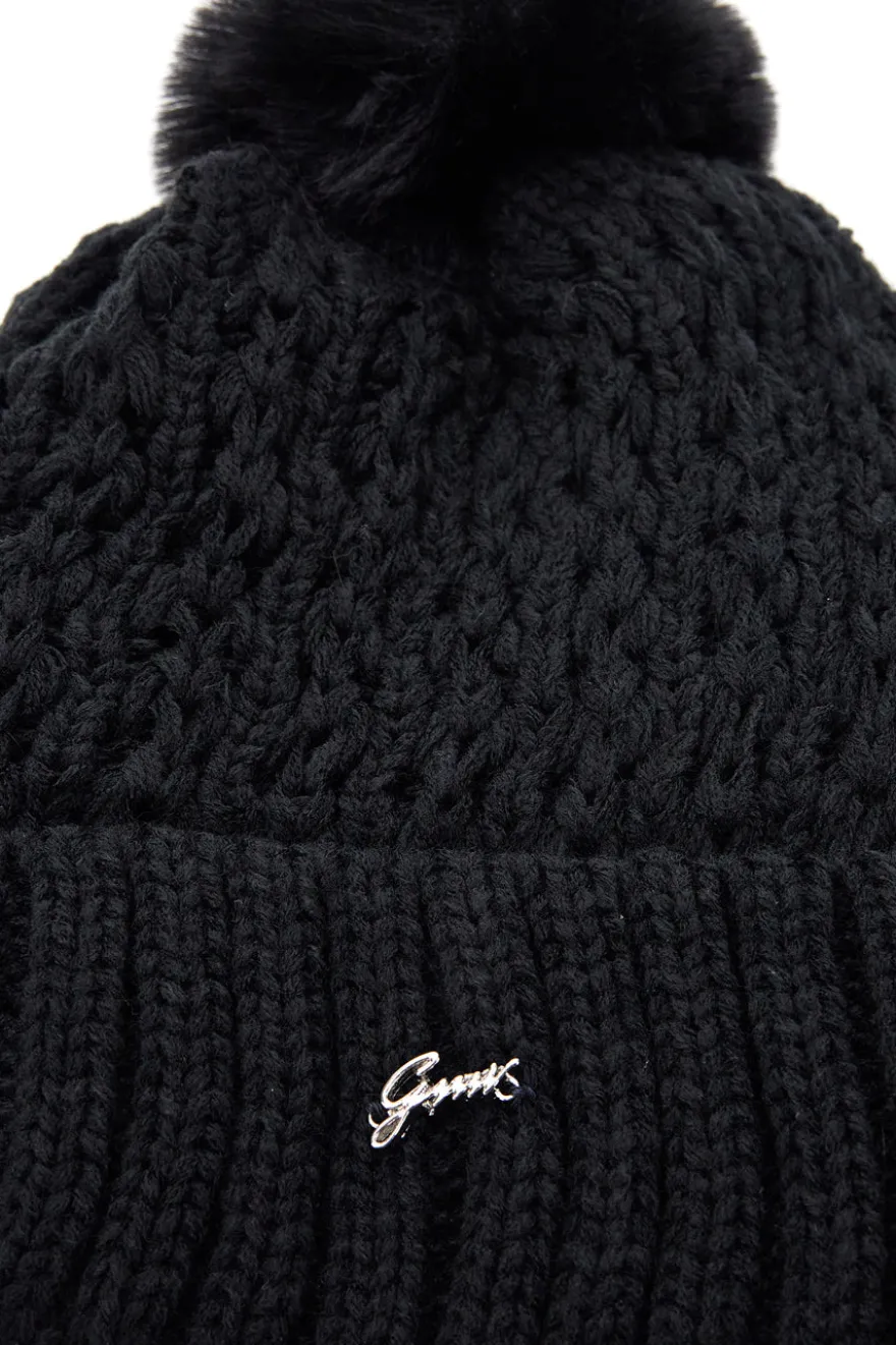 Cappello nero con pon pon interno caldo GianMarco Venturi CLASS 66303V
