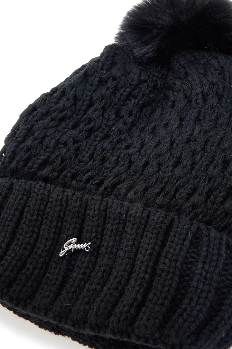 Cappello nero con pon pon interno caldo GianMarco Venturi CLASS 66303V