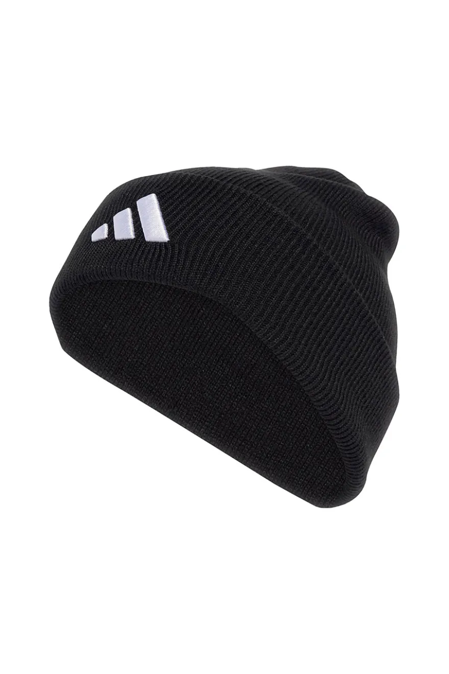 Cappello nero in maglia con logo ricamato Adidas NEW LOG BEA CUF