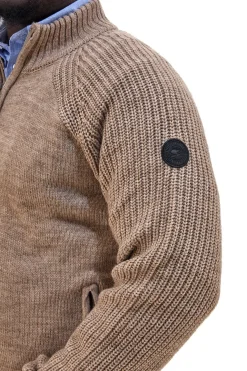 Cardigan beige con zip in misto lana No Limits MAJU021W25