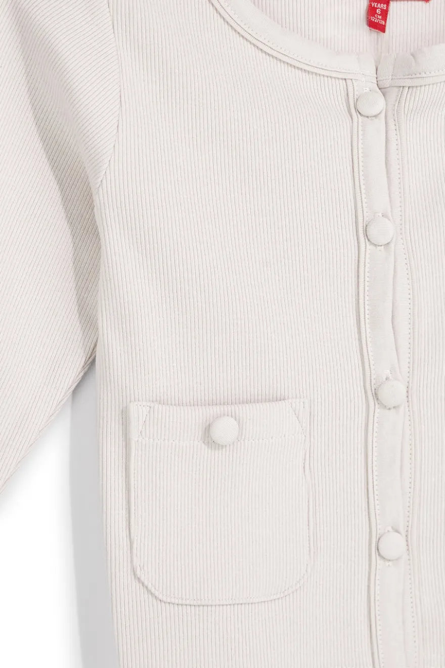 Cardigan beige in cotone con bottoni Pitt kids Pt-g-f-9055