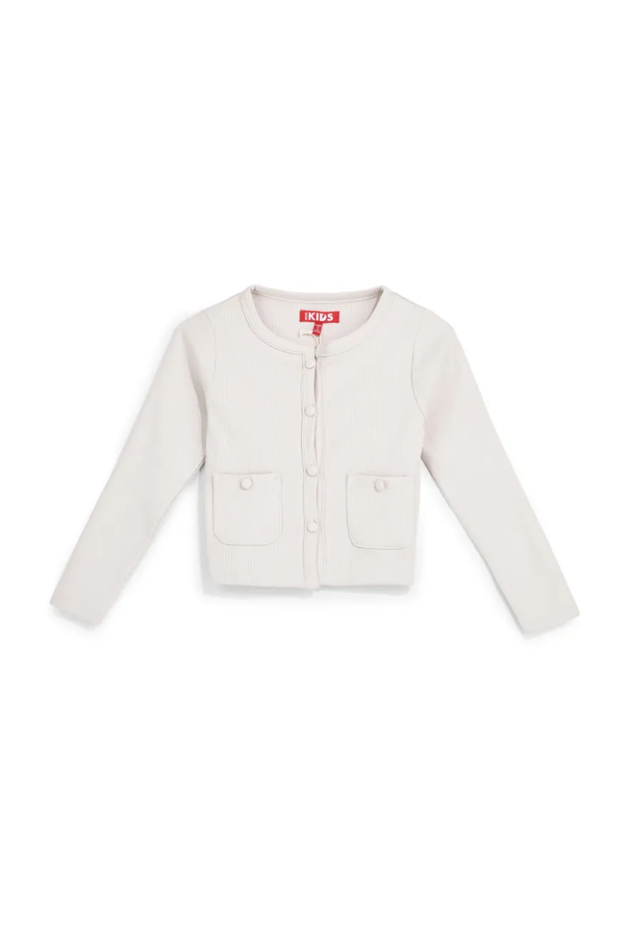 Cardigan beige in cotone con bottoni Pitt kids Pt-g-f-9055