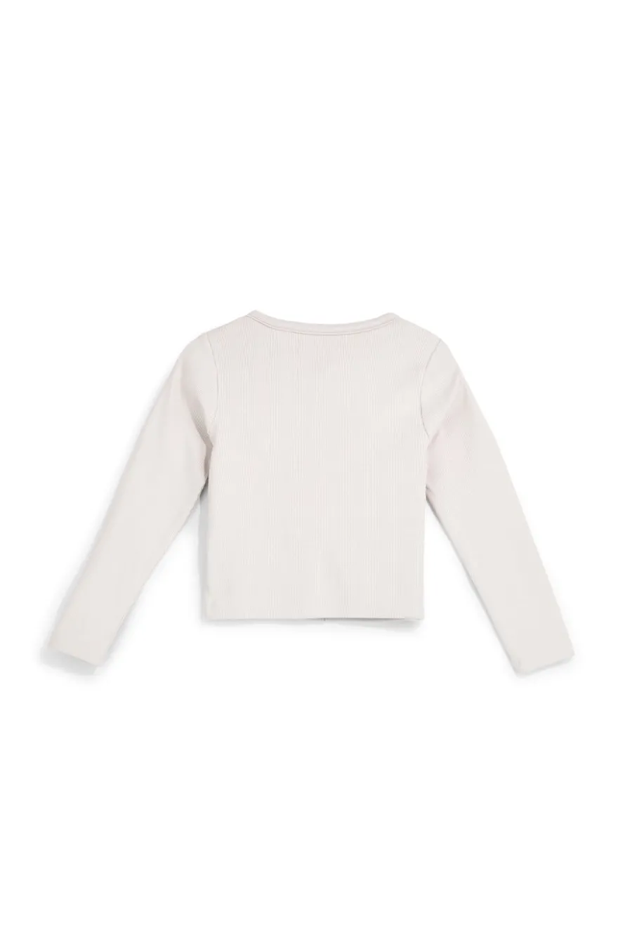 Cardigan beige in cotone con bottoni Pitt kids Pt-g-f-9055