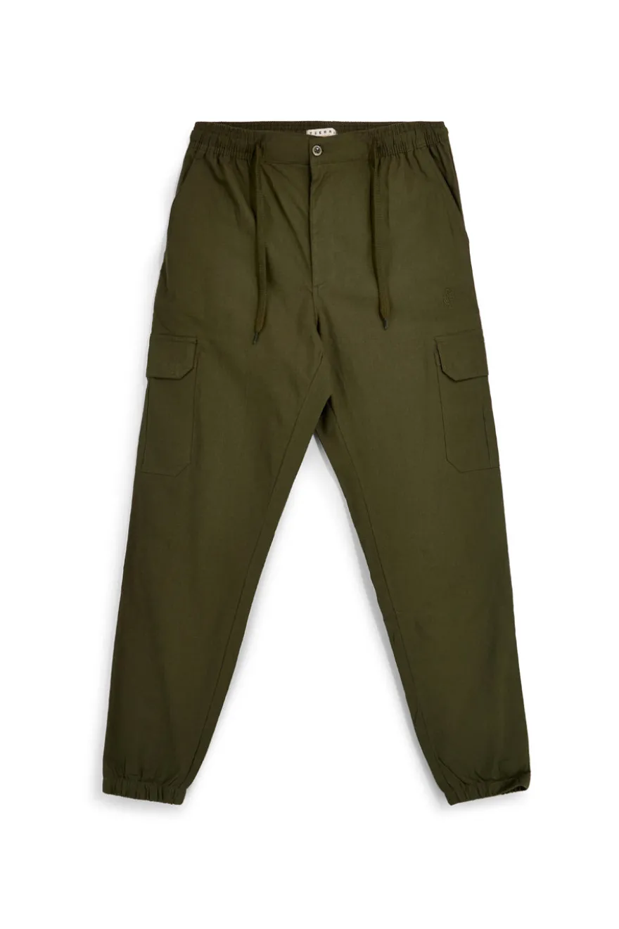 Cargo-Hose aus Baumwolle in Militärgrün Pittarello tierra NBY7070