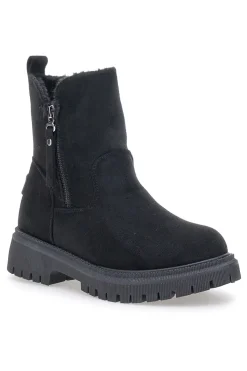 Carrera CAW759102020 schwarze Stiefeletten mit seitlichem Reißverschluss und Fellfutter